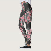 Leggings Serpents et roses de pêche (Gauche)