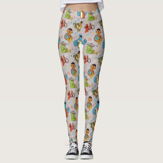 Leggings Sesame Street Band Gris Motif (Devant)