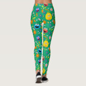 Leggings Sesame Street Green Floral Motif (Dos)