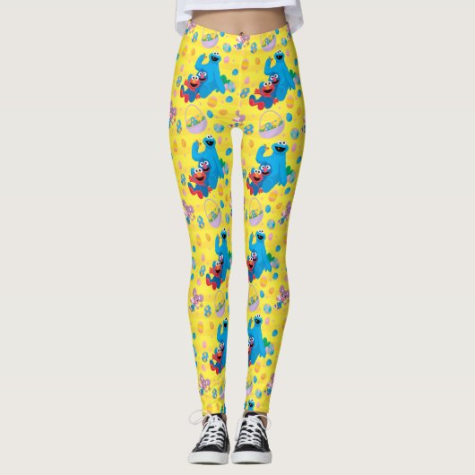 Leggings Sesame Street Pâques Motif de panier (Devant)