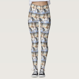 Leggings Setter anglais laissez-le neiger Noël