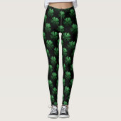 Leggings Shamrock brillant vert foncé motif de fermeture no (Devant)