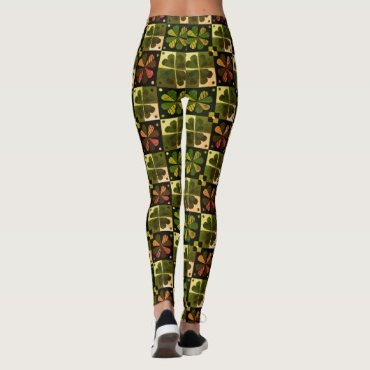 Leggings Shamrock Checkerboard Pattern (Achterkant)