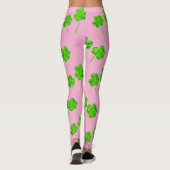 Leggings Shamrock Clover Green Black St. Patrick's Day (Dos)