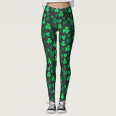 Leggings Shamrock Clover Irlande Irish Modern Green & Black (Devant)