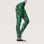 Leggings Shamrock Clover Irlande Irish Modern Green & Black (Droite)