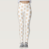 Leggings Shamrock Clover Motif Beige St Patrick`s Day (Devant)