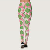 Leggings Shamrock Clover rose En vichy Saint Patrick's Day (Dos)
