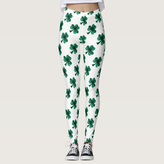 Leggings Shamrock de la Saint Patrick motif de la fête du   (Devant)