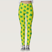 Leggings Shamrock de la Saint Patrick Motif vert (Devant)