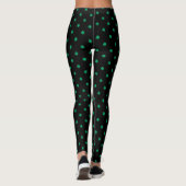 Leggings Shamrock de la Saint Patrick Vert Motif Noir (Dos)