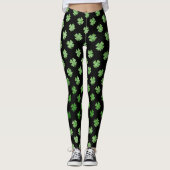 Leggings Shamrock de Parties scintillant vert irlandais per (Devant)