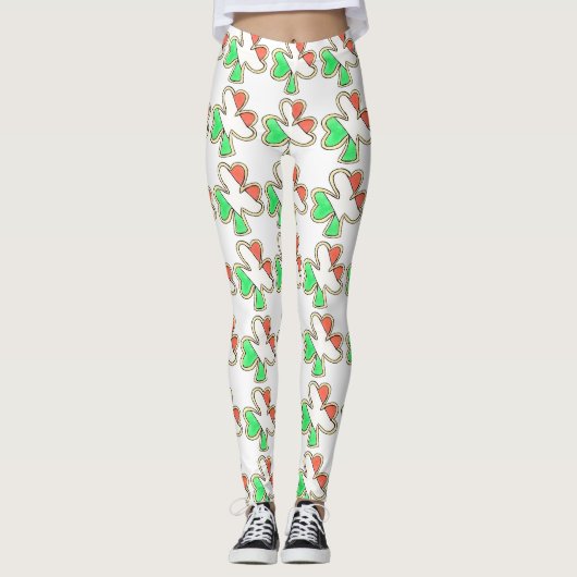 Leggings Shamrock du drapeau irlandais Cookie St. Patrick's (Devant)