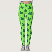 Leggings Shamrock Green Patrick's Day Motif (Devant)