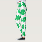Leggings Shamrock Green St. Patricks Day Blanc (Gauche)