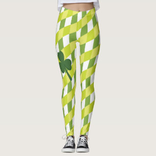 Leggings Shamrock & Green Stripes - Soyez irlandais pour un