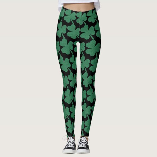 Leggings Shamrock irlandais Parties scintillant verte St. P (Devant)