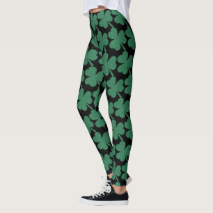 Leggings Shamrock irlandais Parties scintillant verte St. P