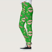 Leggings Shamrock Lèvres de trèfle Jour de la Saint Patrick (Gauche)
