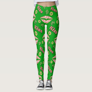 Leggings Shamrock Lèvres de trèfle Jour de la Saint Patrick
