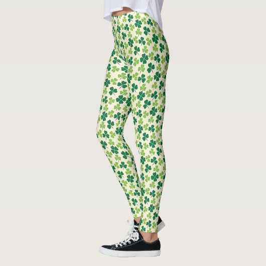 Leggings Shamrock Lucky Clover Motif St Patrick's Day (Gauche)
