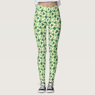 Leggings Shamrock Lucky Clover Motif St Patrick's Day