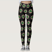 Leggings Shamrock rose sur les pattes celtiques (Devant)
