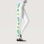 Leggings Shamrock vert irlandais de la Saint Patrick<br><div class="desc">St Patrick's Day Irlandais Green Shamrock Leggings. Célébrez la Saint Patrick et tous les jours avec ces légendes vertes et blanches amusantes décorées de shamrock et des mots Irish Af.</div>