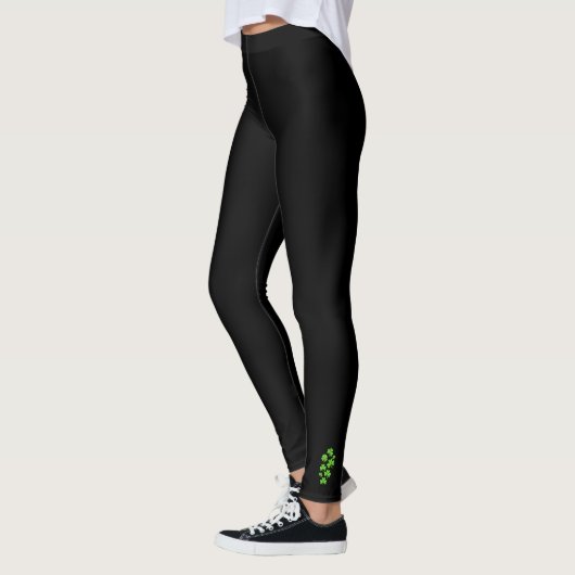 Leggings Shamrocks : Collection d'art noire simple de (Gauche)