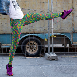 Leggings Shamrocks, fleurs et arcs-en-ciel Saint Patrick's 