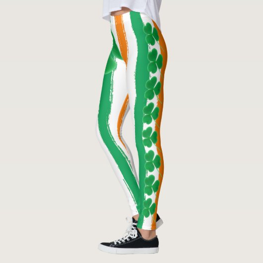 Leggings Shamrocks oranges verts irlandais du jour | de St (Gauche)