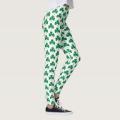 Leggings Shamrocks verts en blanc, Saint Patrick's Day (Droite)