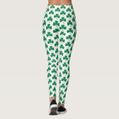 Leggings Shamrocks verts en blanc, Saint Patrick's Day (Dos)