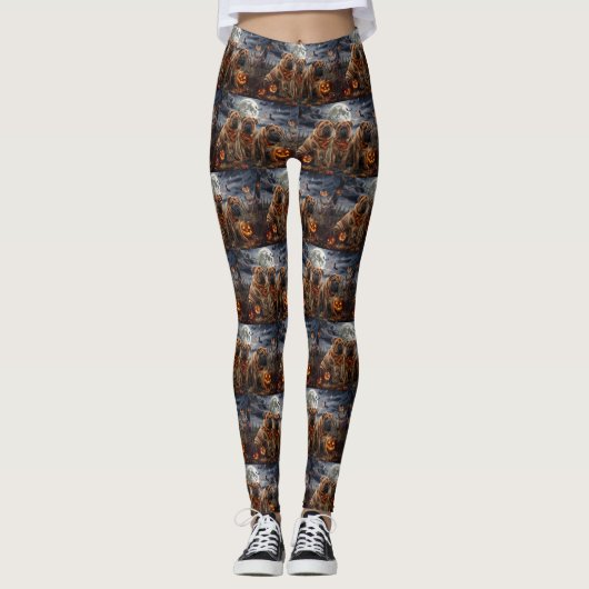 Leggings Shar Pei Halloween Éffrayant (Devant)