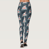 Leggings Shark Santa Claus Marine Noël bleu (Dos)