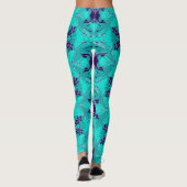 Leggings Shattered Aqua and Purple Kaleidoscope (Dos)