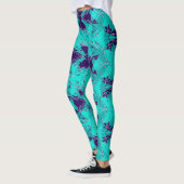 Leggings Shattered Aqua and Purple Kaleidoscope (Gauche)