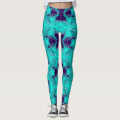 Leggings Shattered Aqua and Purple Kaleidoscope (Devant)