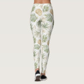 Leggings Shells Beach Green Palm Tree Leaves (Dos)