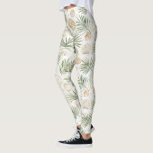 Leggings Shells Beach Green Palm Tree Leaves (Gauche)