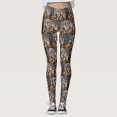 Leggings Shetland Sheepdog Halloween Éffrayant (Devant)