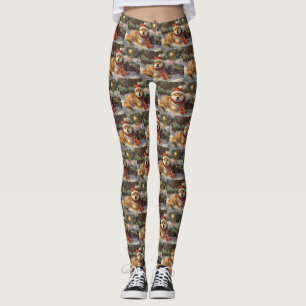 Leggings Shiba Inu Chien Festive de Noël