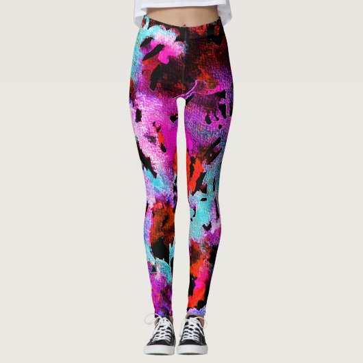 Leggings Shibori Batik : Aquarelle Gradient Tie Dye (Devant)