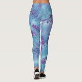 Leggings Shibori bleu violet Motif Tie Dye (Dos)