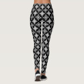 Leggings Shippo avec Motif Fleur, Noir, Blanc et Gris (Dos)