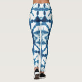 Leggings Shobori Blue Tie Dye Motif d'impression (Dos)