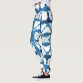 Leggings Shobori Blue Tie Dye Motif d'impression (Gauche)