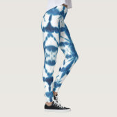 Leggings Shobori Blue Tie Dye Motif d'impression (Droite)