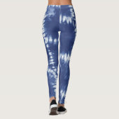 Leggings Shobori Tie Dye Motif d'impression bleu (Dos)