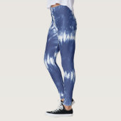 Leggings Shobori Tie Dye Motif d'impression bleu (Gauche)